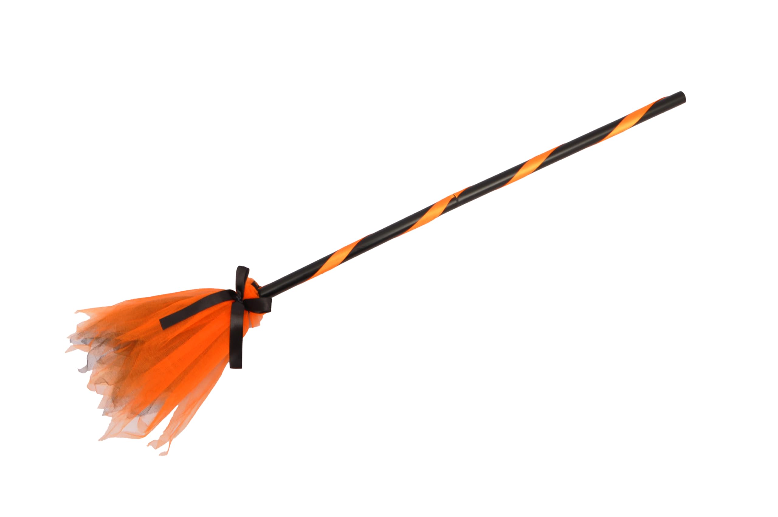 Ciao Witch Broom for disguise (85cm, detachable) with two-tone tulle, orange/black