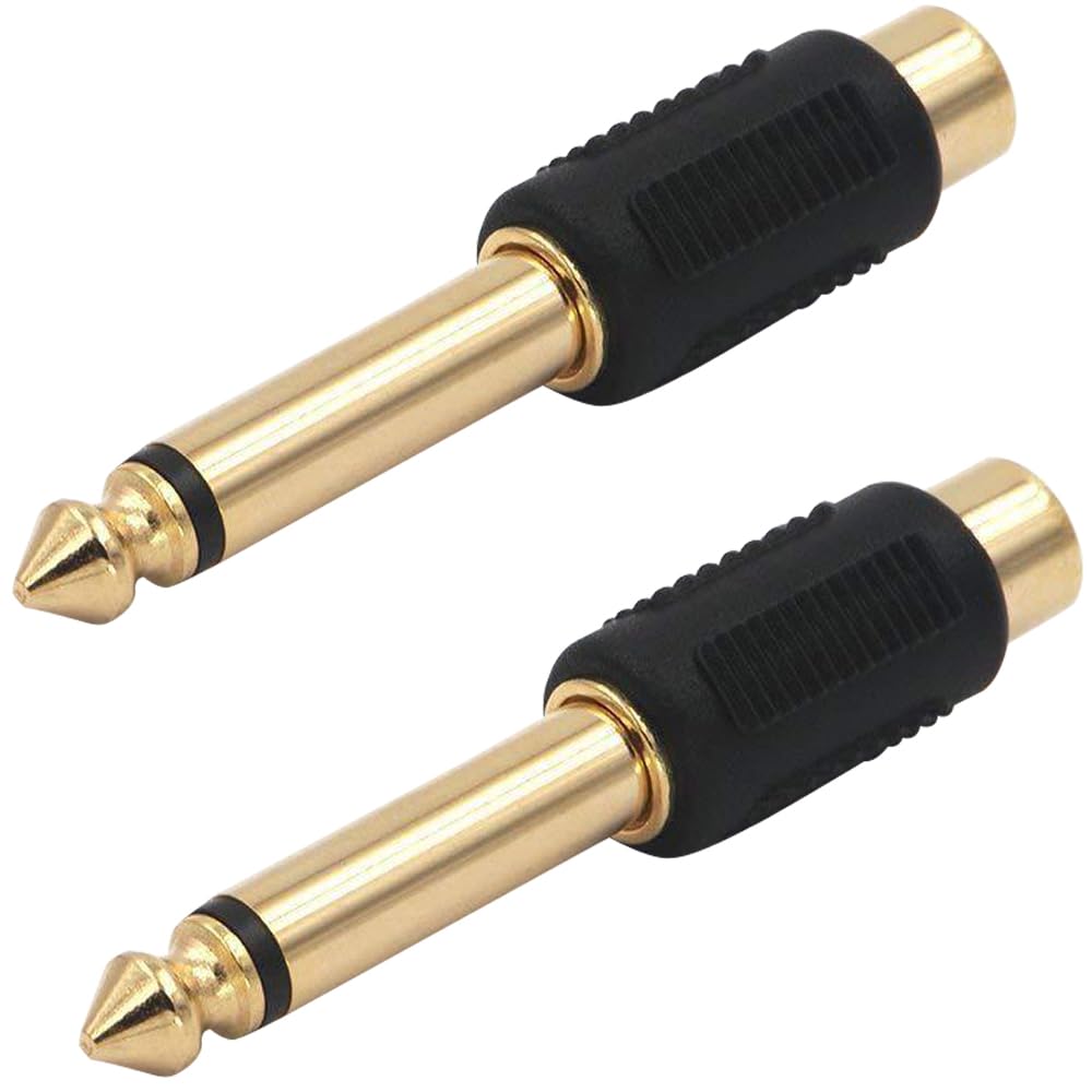 Amazon | フォンアダプタプラグ 6.35mmオス-RCAメス変換アダプタ