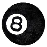 8 Ball Rug - 24 inch Black Round Carpet Billiard Pool 8 Ball Carpet, Non-Slip Flocking Floor Bath Mat for Living Room Decor, Alt Room Decor Soft Y2K Rug Hypebeast Doormat for Bedroom