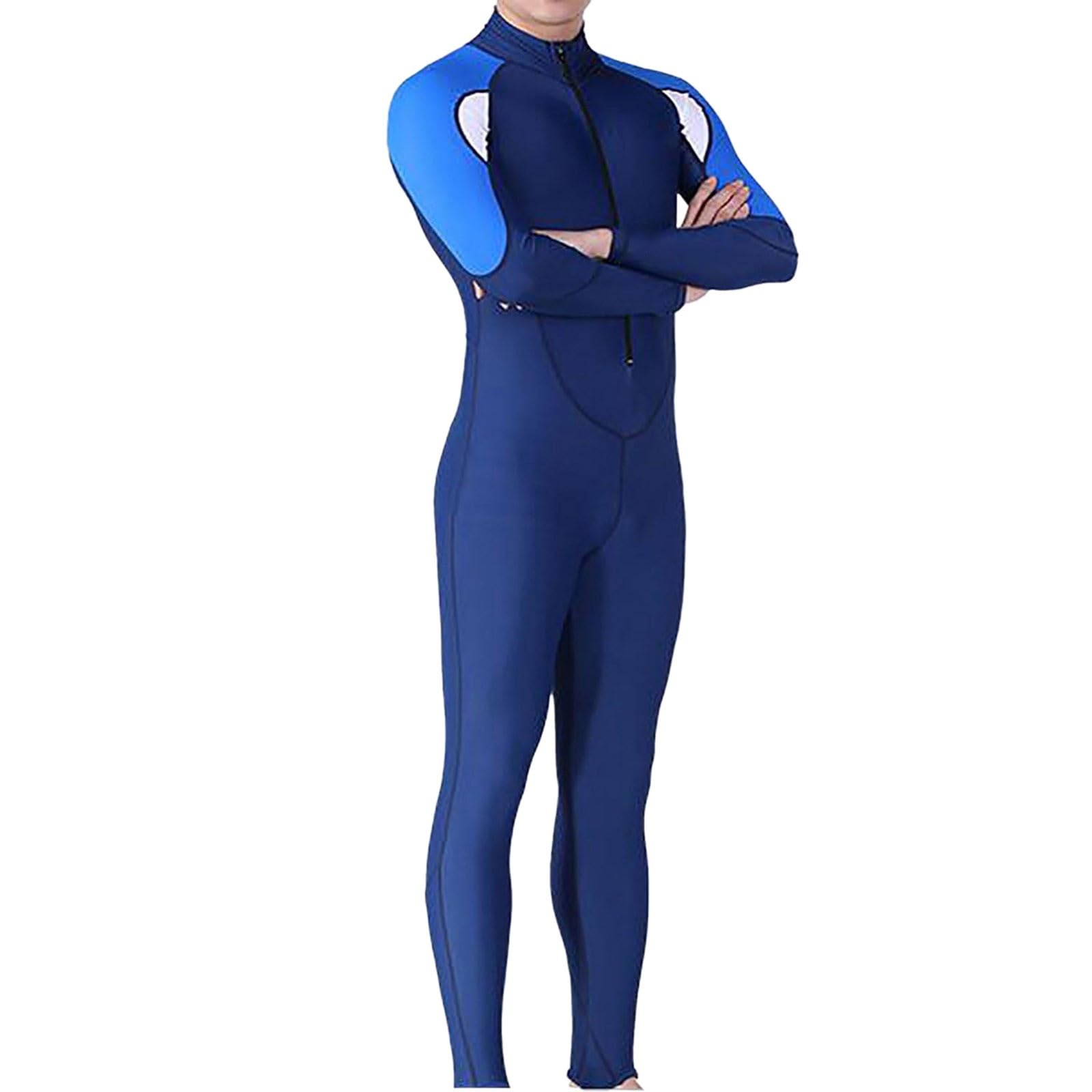 Generisch Combinaison d'été en néoprène pour homme - Fermeture éclair sur le devant - Maillot de bain une pièce - Anti-UV - Tenue de natation - Extensible - En néoprène - Pour sports nautiques - Surf