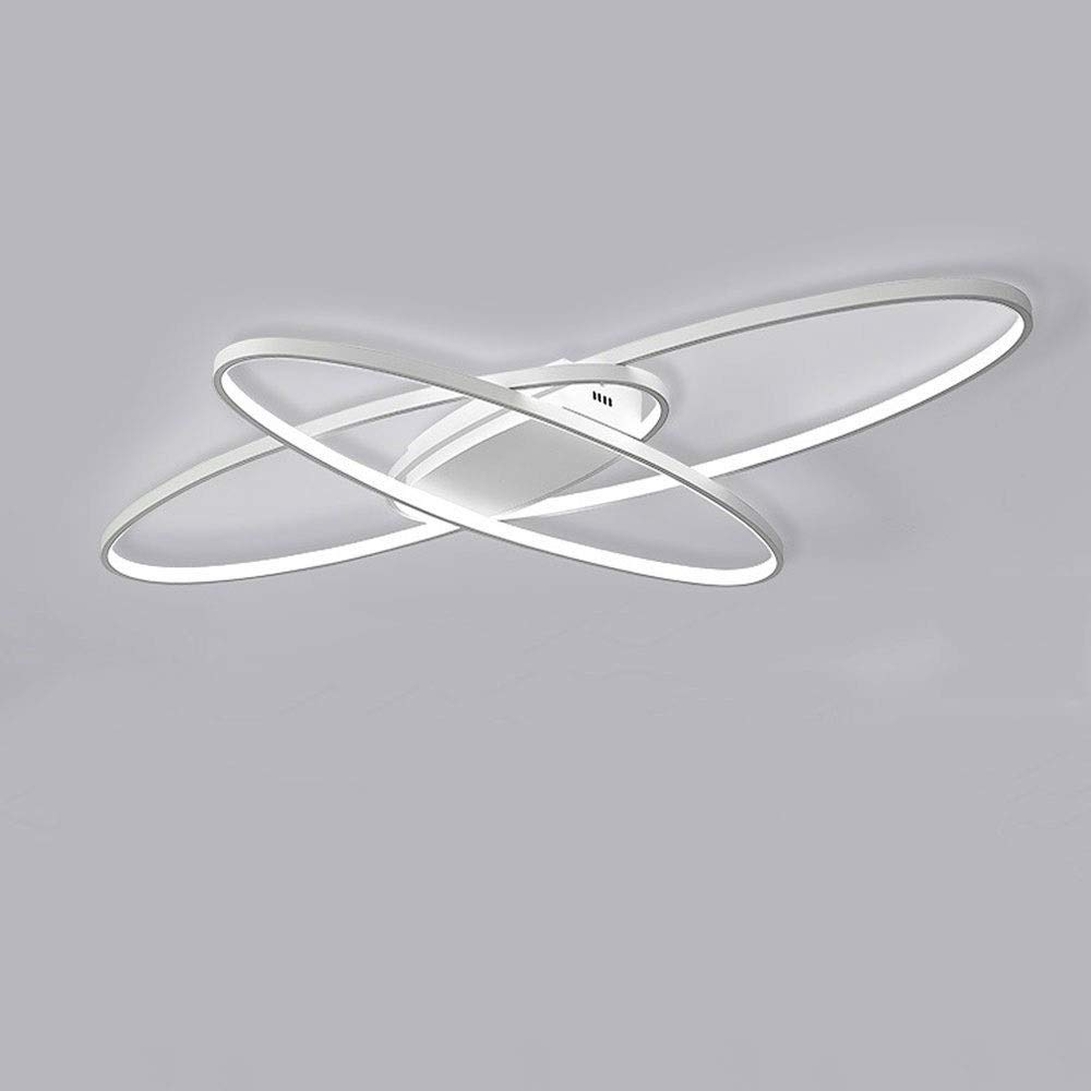 68W 5100LM Modern Chic LED Dining Room Ceiling Light Metal Acrylic Ceiling Lamp Contemporary Flush Mount Living Room Table Bedroom Lighting Fixture, Creative 3-Oval Design Chandeliers,L95*W65cm,White