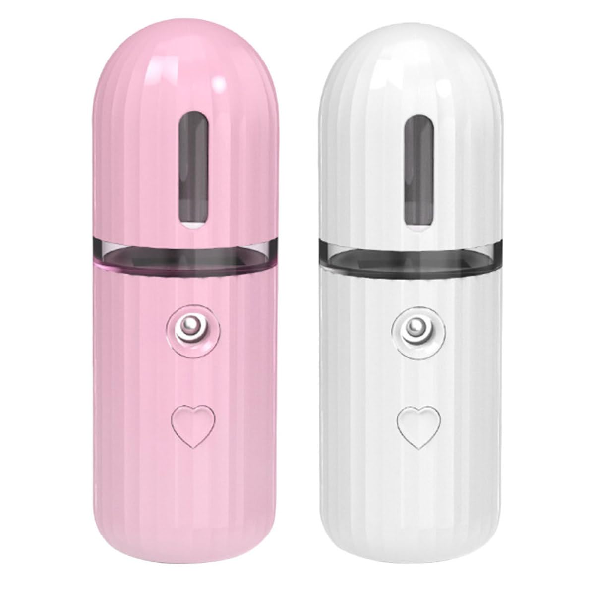 Unomor 2PCS Portable Handheld Facial Mister USB Rechargeable Hydrating Mist Sprayer Compact Skin Humidifier for Face Care and