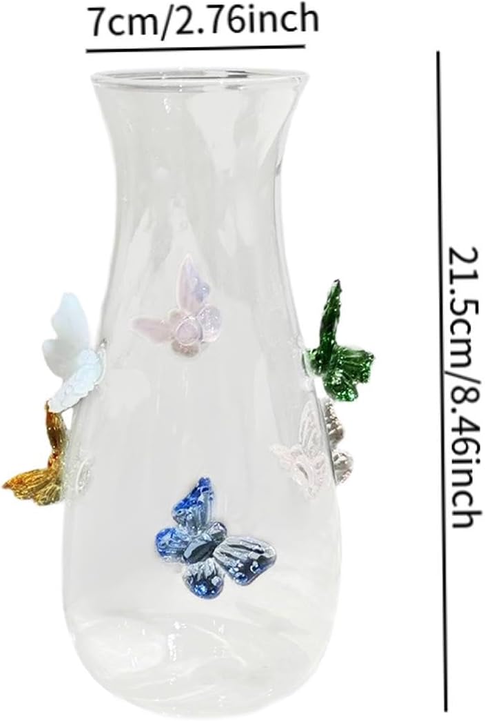 3D Butterfly Vase Flower Planter Decoration Bottle Bouquet Holder for Themed Party Wedding Bedroom Scene Layout Dining Table, Multicolor