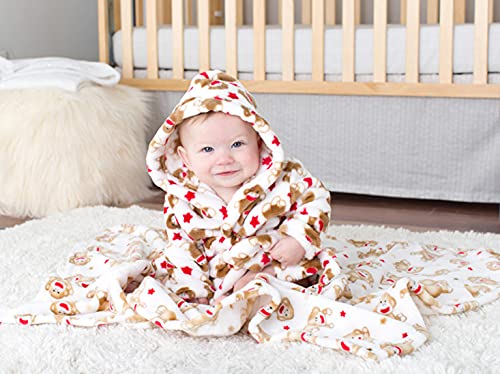 Baby Starters Super Soft Sock Monkey Baby Blanket For Newborns And New Moms (Ivory And Red, 30"X40") #TOP1