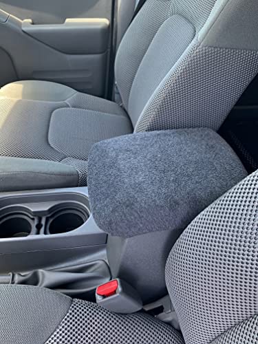 Auto Console Covers- Fits The Nissan Frontier 2005-2021 Center Console Armrest Cover Fleece- Dark Gray #TOP16