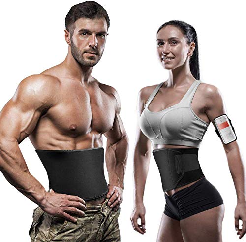 OMORC Cintura Dimagrante, con Cinturino per Cellulare, Fascia Addominali, Fascia Sauna di Neoprene Promuovono la Perdita di Peso, Effetto Sauna Promuove la Sudorazione per Uomo e Donna