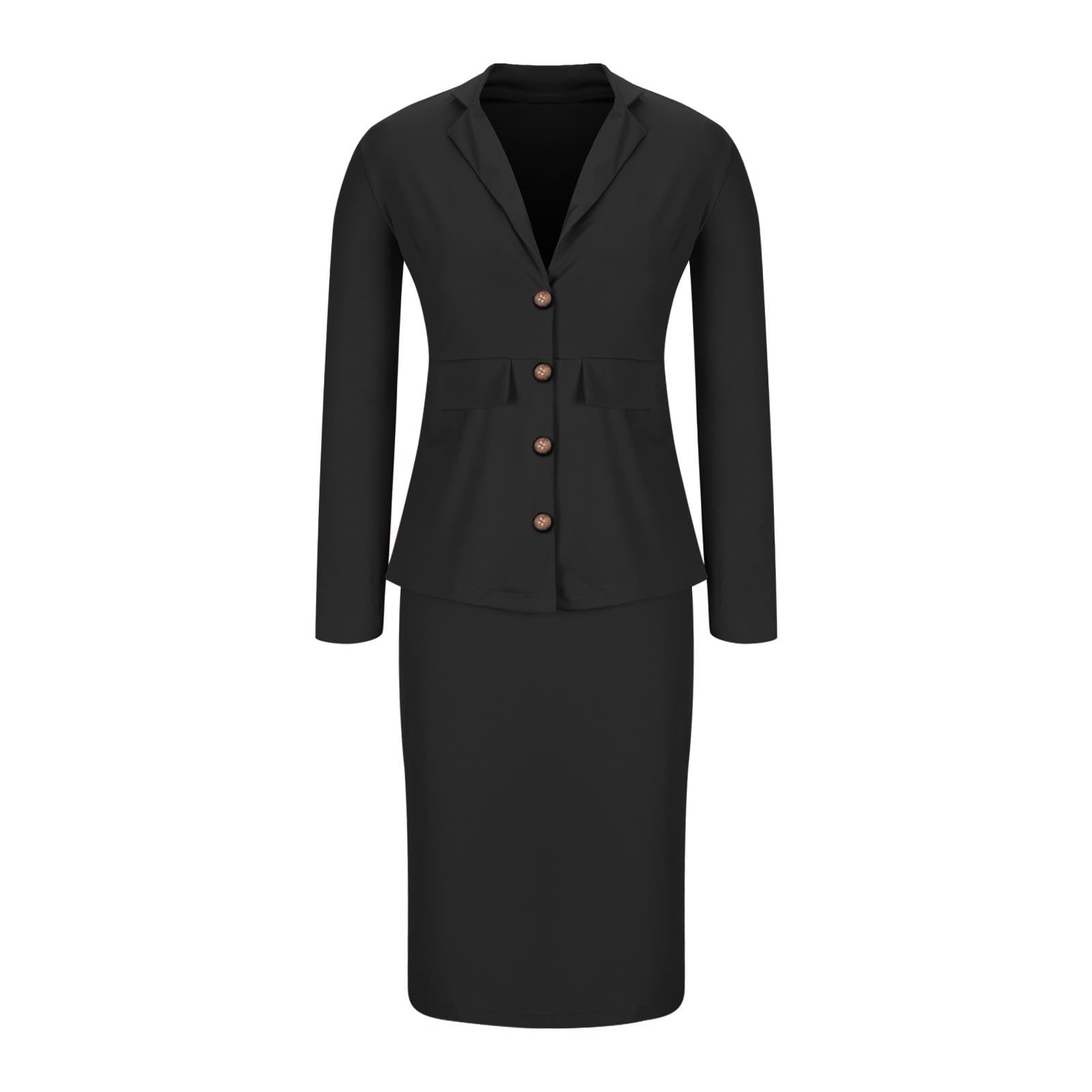 2-teiliges Outfit für Damen, Rock, Anzug-Set, langärmelig, Blazer, Midi-Bleistiftröcke, Business-Anzüge, elegante Freizeit-Outfits, Rock-Sets, Büroarbeitsset, elegante Co-Ord-Sets,