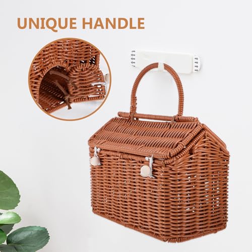 Panier présent de mariage en rotin marron idéal pour un anniversaire - 4