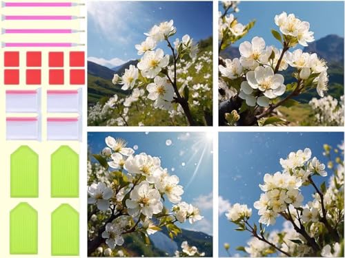 Peinture Diamant 5D Cerisier en Fleur pour la Décoration Zen du Salon et de la Chambre