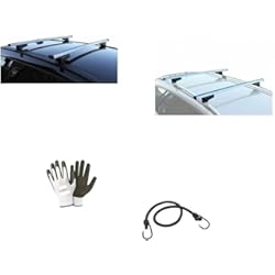 Baul Seat Leon St Compatible con Seat Leon ST (ESCL. Techo de cristal 5P 2017 Barras portaequipajes para techo de coche de 130 cm Par de barras de aluminio con raíles tanto alto como bajo baúl
