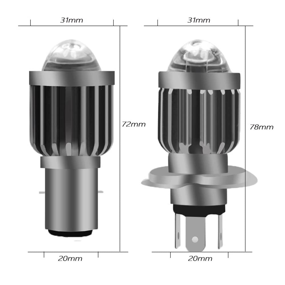 10 Pack Moto LED Phares De Moto Ampoules Deux Tons Haut Bas Faisceau Antibrouillards pour ATV Scooter Vélo Électrique Phare 12v 24v,H6