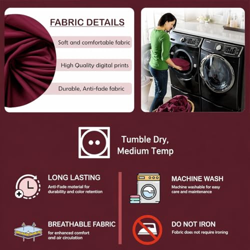 Image of ELEGANTA Stretchable Elastic Boss Office Chair Cover with Handle Covers, Polyester Spandex, Wine Colour (Pack of 2)