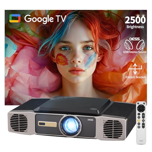 Imagen de [Sonido estéreo grande de 60 W y brillo de 2500] Proyector Dess con WiFi y Bluetooth