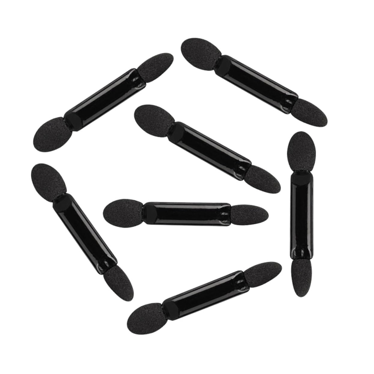 SHERCHPRY 50pcs Double Ended Black Eyeshadow Applicators Makeup Brush for Precision Eye Looks Smooth Surface Travel Friendly for Daily Use and Special Occasions