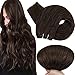 Hetto Sew in Weft Hair Extensions Brown Human Hair 18 Inch 100g Thick Hair Wefts Human Hair #4 Dark Brown Real Human Hair Weft Extensions