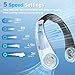 Neck Fan - Portable Neck Fan with Neck Support, 5 Speeds, All Around Airflow, Hand-free Bladeless Personal Cooling Fans, Rechargeable Wearable Fan for Outdoor and Indoor, Festival Gifts for Men Women