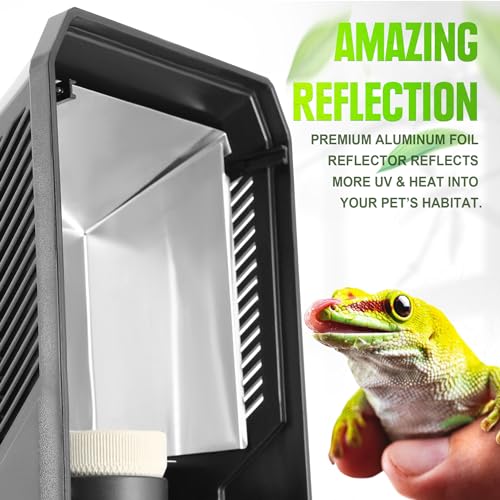 NEPTONION Reptile Terrarium Hood Light Fixture, Dual Lamp Paludrium Hood with Independent On/Off for Reptile Glass Terrariums Suitable UVB UVA Bulb (Bulbs Not Included) - Thumbnail 2