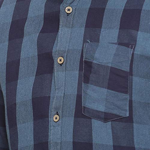 Image of CAHOOT Cotton Men Checkered Multicolour Button Up Collared Shirt for Casual Wear Crafted with Regular Sleeve Comfort Fit High Performance Everyday Large