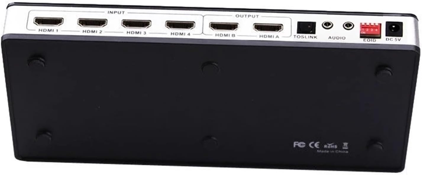 4K HDMI Matrix 4x2 Matrix with Audio Matrix HDMI Matrix Switch 4 in 2 Out Matrix Switcher Splitter for PS4 DVD Laptop PC to TV