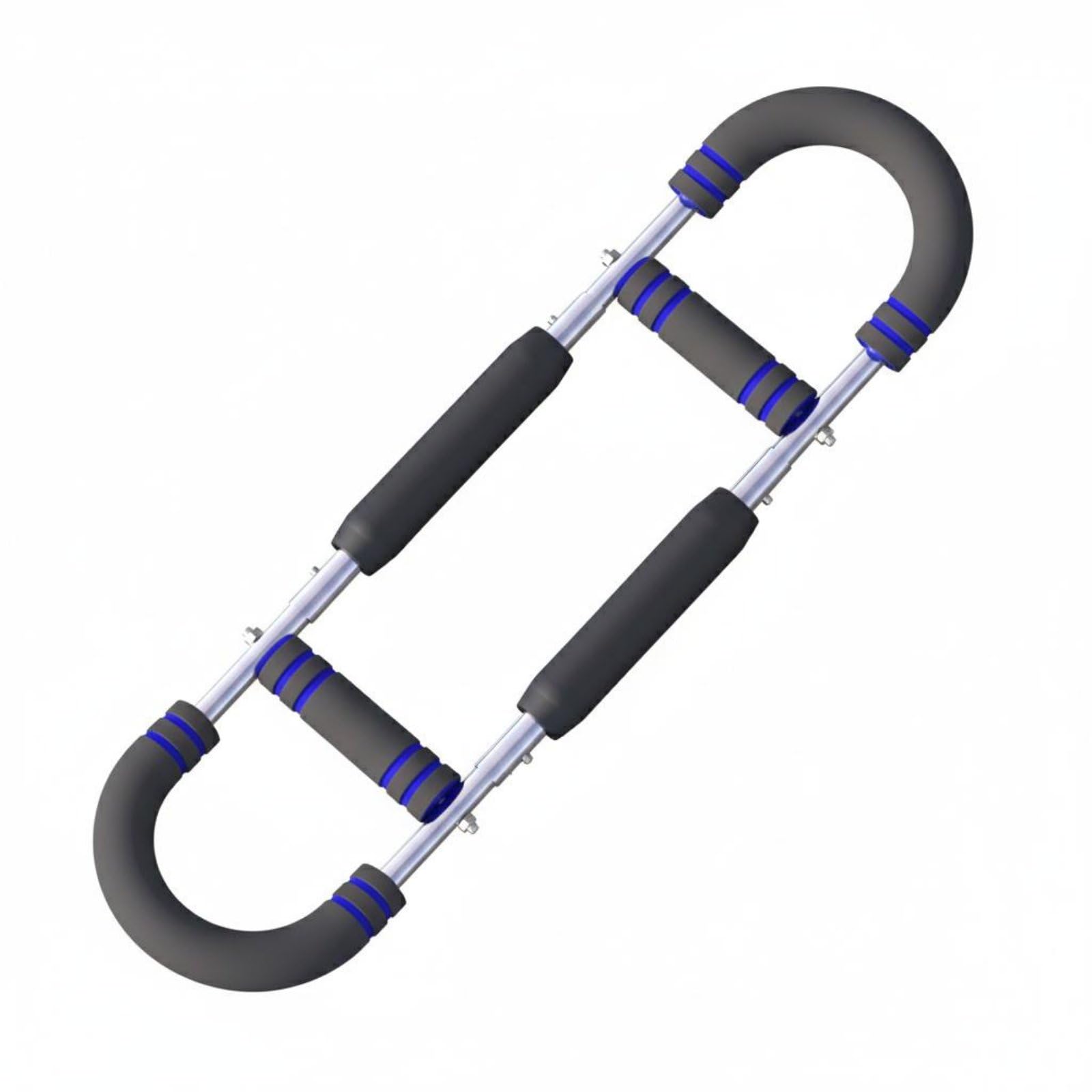 Multifunctional U-Shaped Arm Exerciser Anti-Slip Handle Coil Arm Strength Device Soft Foam Grip Adjustable Power Twist Trainer Portable for Men, Indoor, Home Gym, Dark Blue, Electroplated-image-28