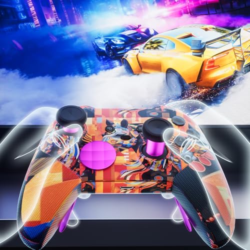 Image of 14-in-1 Controller Accessories Kit Compatible with Xbox Elite Series 2, 6 Premium Metal Thumbsticks, Swap Joysticks, 4 Interchangeable Paddles, 2 D-Pads, 1 Tool ,1 Storage Bag (Magenta)