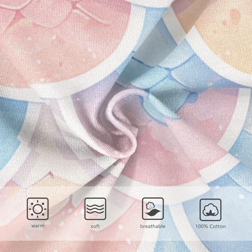 KLL Mermaid Scales Watercolor Fish Little Boys Cotton Briefs Underwear Breathable Children Undies3