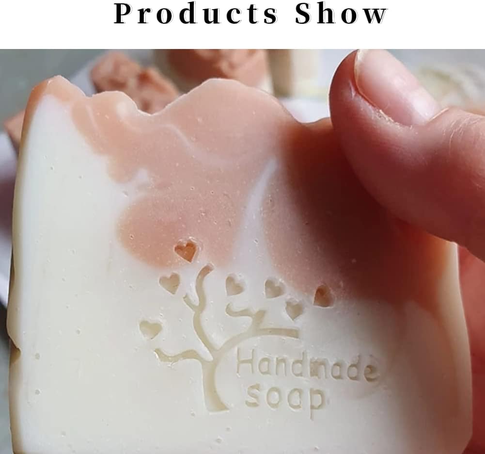 DIY Soap Stamp White Resin Soap Stamp Natural Handmade Soap Tree or Flower Pattern Printing Handmade Soap Personality Resin Mini Stamp Soap Making (Love Tree)
