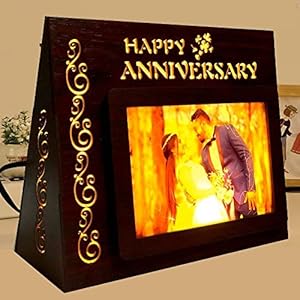 MYGIFTYSHOP Customized Happy Anniversary Led Photo Table Lamp | Best Anniversary Wedding Couple Gift (Acrylic;Engineered…