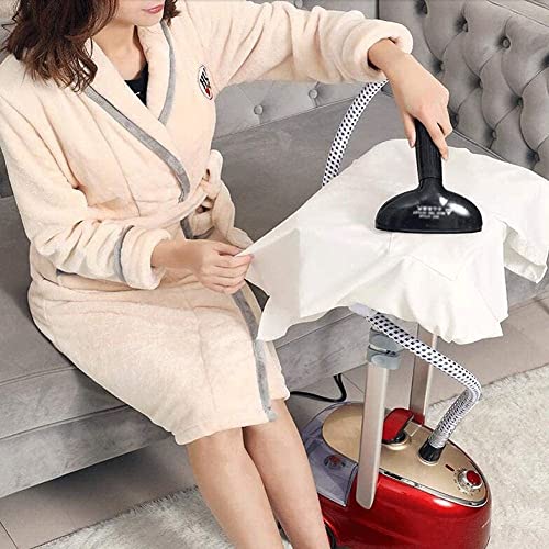 Clothes 2000W Vertical Garment Steamer Double Pole Quick Steam Household Small Hand-Held Steam Iron with Built-In Ironing Board and 1.8 L Water Tank (Red)