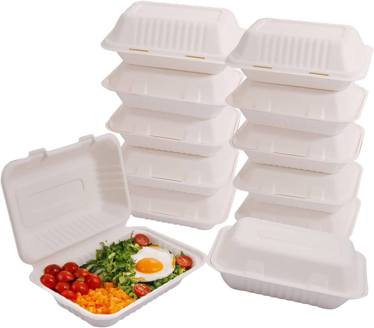 Buy Supernal 80 Pack 100 Compostable Clamshell To Go Boxes For Food