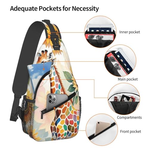 Dreamy Tiger Sunflower Crossbody Bags Cross Chest Bag Adjustable Sling Backpack for Women Men4
