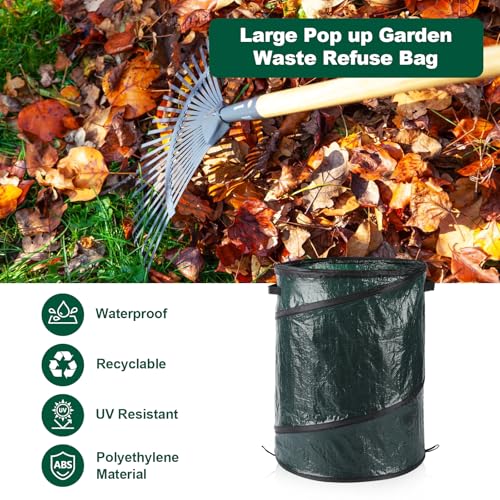 Sac à déchets de jardin pour feuilles et pelouse - Rangement jouets pliable 130L - 5