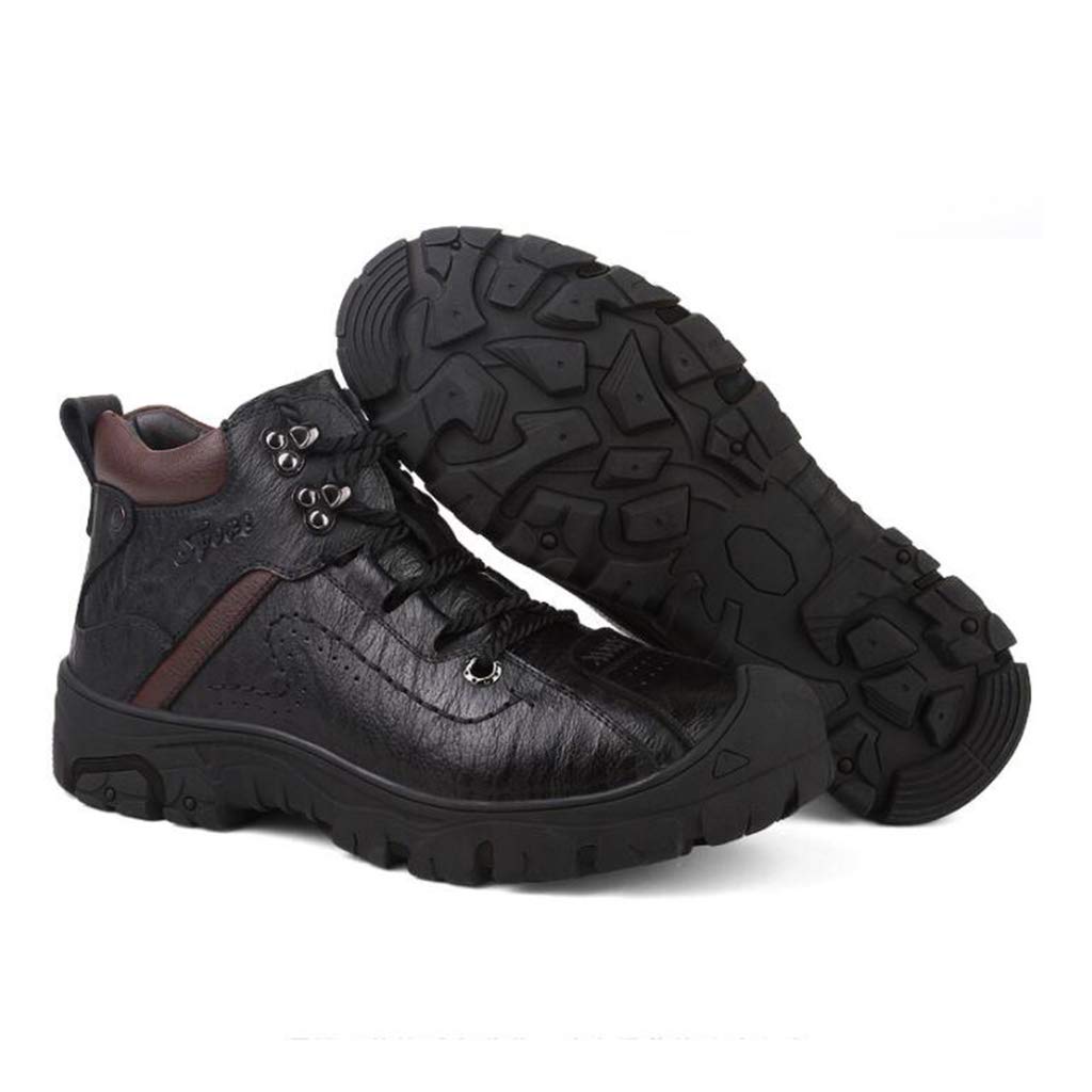 Mens Boots Montañismo,Otoño Invierno Ocio botines bajos ciudad al aire libre fuera de la carretera de la nieve Botas,Black- 42/UK 8/US 8.5