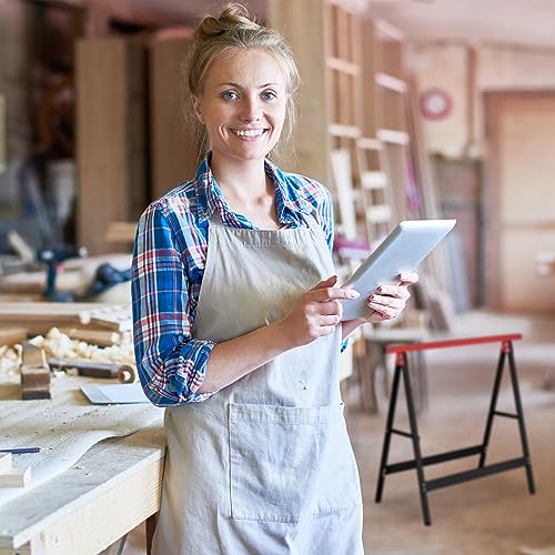 Relaxdays Arbeitsbock 2er Set, klappbar, 100 kg, HBT 74x78x40cm, Allzweckbock Werkstatt, Tapezieren, Malern, schwarz/rot