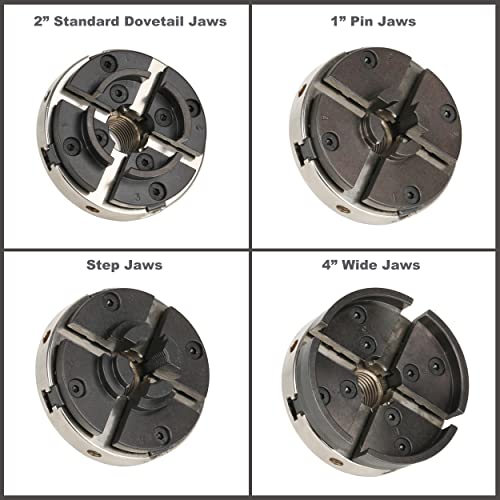 Vinwox 4-4NV-SET Inch Wood Lathe Scroll Chuck Set, 4-Jaw Self-Centering Chuck Set thumb #4