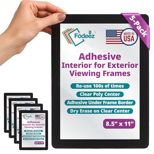 Fodeez Letter-Size 8.5 x 11 Adhesive Interior for Exterior Viewing