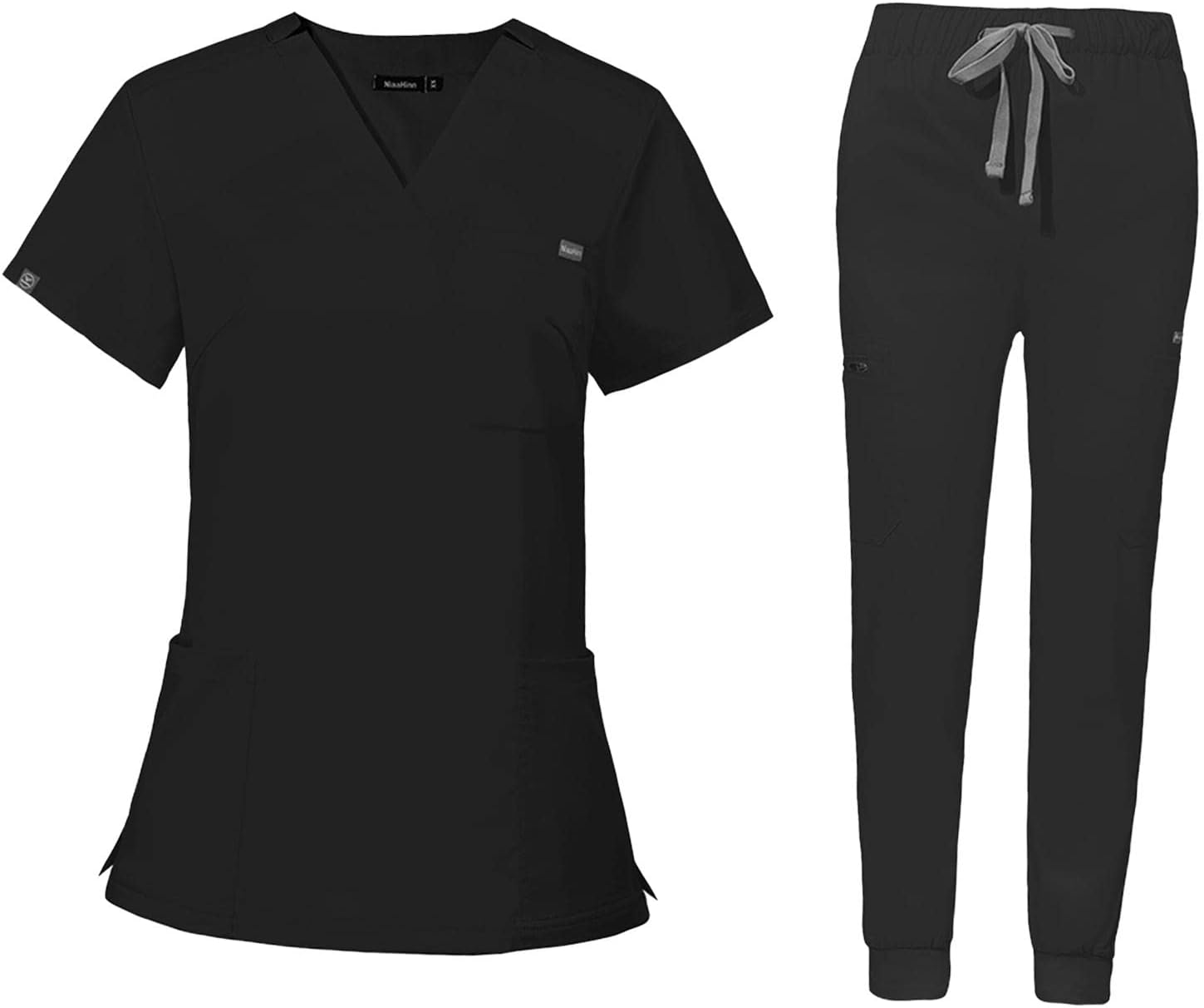 Scrubs Uniforms Women Set Nurse Costume Nursing Uniforms Scrub Set Workwear with V Neck Scrub Nurse Top Pants Work Clothing Women Nursing Work for Cosmetology SPA Pet Groomer
