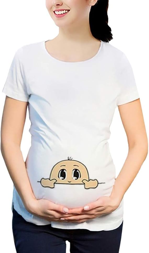 Amazon Co Jp マタニティtシャツ 面白い 赤ちゃん 授乳服 半袖 夏 レディース マタニティシャツ ソフトトップ マタニティシャツ 秋 妊婦 X Large ブラック Maternity 服 ファッション小物