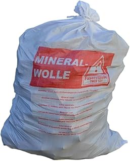 50 Mineralwoll Säcke 140x220 cm - KMF Sack - Big Bag MiWo B teurobrecher - für Mineralfaserabfälle - Transportsack mit Aufdruck - Glaswolle - Isolierwolle