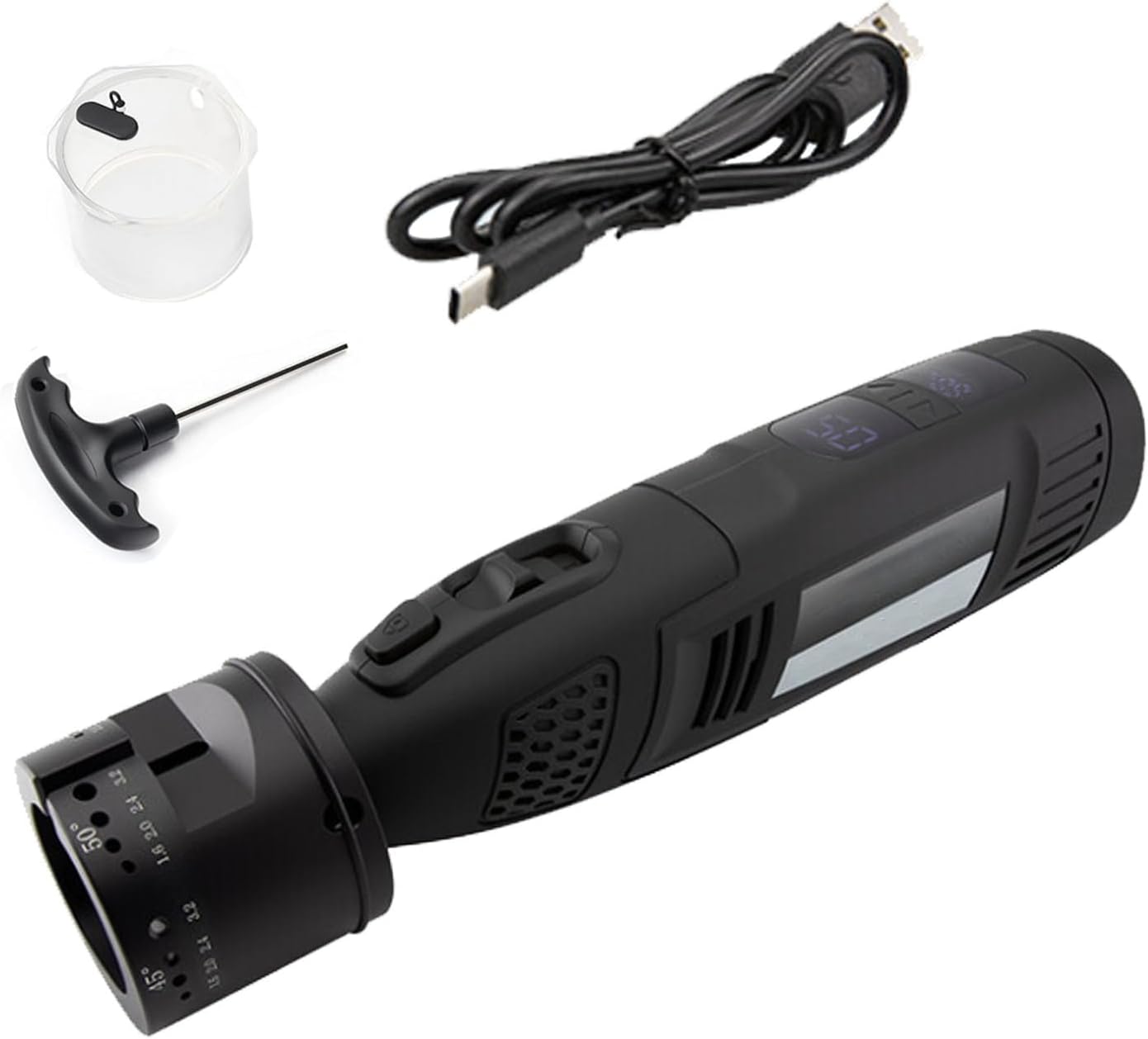 Handheld Electric Tungsten Sharpener, Rechargeable Cordless Tungsten Grinder, Tungsten Electrode Welding Rotary Tool, No-Load Speed 8000-35000 RPM Grinding Angle 15° - 50°