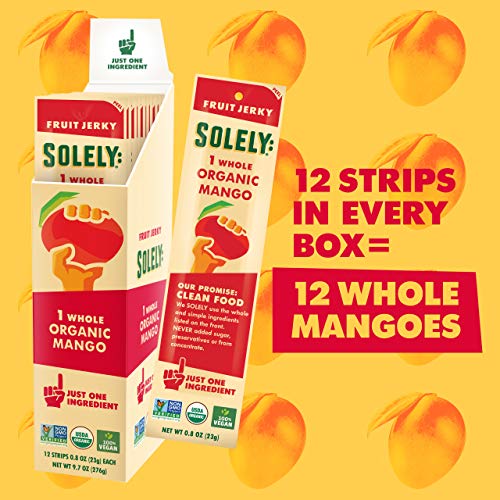 Solely - Organic Mango Fruit Jerky - 12 Individually Wrapped Fruit Strips - Fruit Leather Made from Dried Fruit - Healthy Snacks, Vegan - 0.8oz (23g) - Image 5