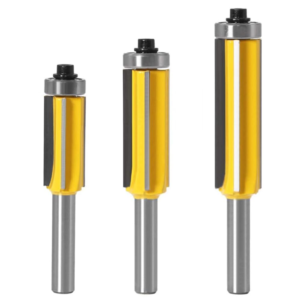 3 brocas de fresado de 8 mm con 4 flautas con rodamiento superior para carpintería, herramienta de fresado