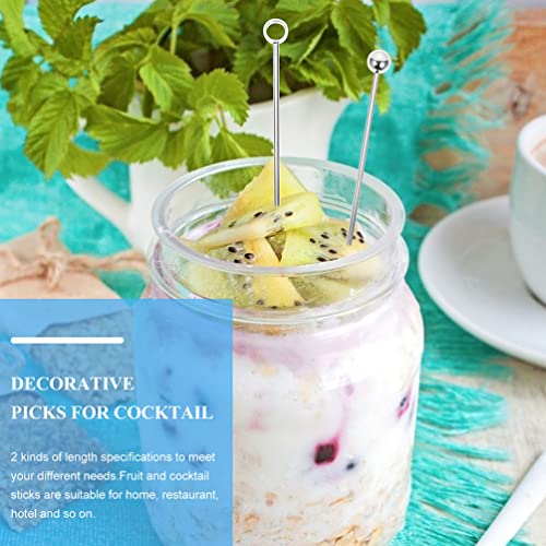 Luxshiny Cocktails Sticks Stick Palitos de Dente de Coquetel de 8Pcs Aço Inoxidável Martini Picareta