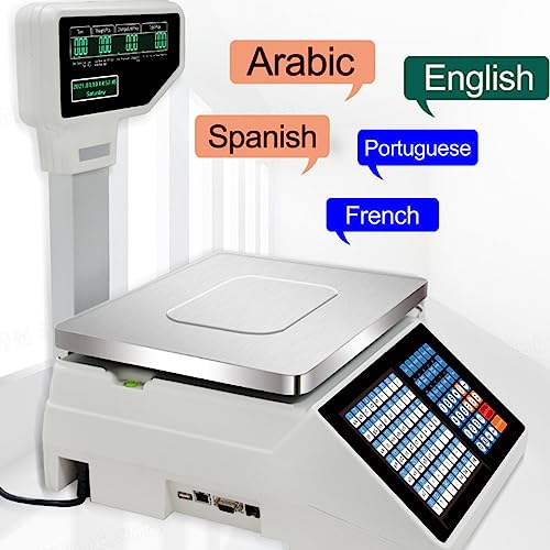Báscula digital con impresora y doble display miniatura 2