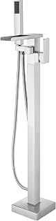 Votamuta - Grifo Monomando para bañera (Montaje en Suelo, sin rasgaduras, con pulverizador de Mano, Cromo Pulido)