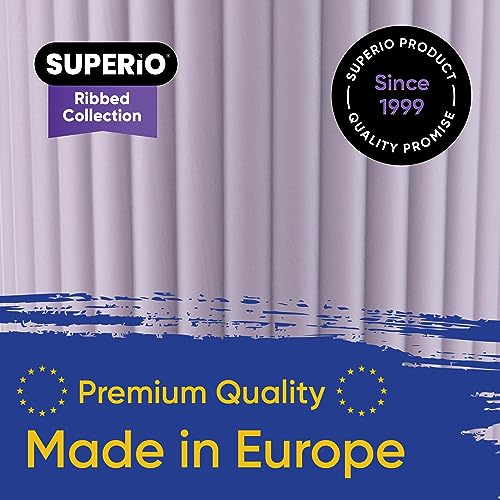 Image of Superio Ribbed Collection - Decorative Plastic Laundry Basket with Cut-Out Handles, Lilac Purple (1 Pack) Hamper Organzier for Bedroom Bathroom College Dorm Room 35 Liter