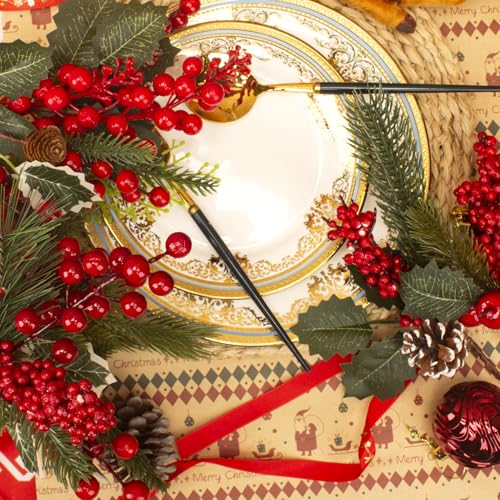 12-Kinds-Artificial-Christmas-Picks-Assorted-Red-Berry-Picks-Faux-Pine-Picks-Spray-with-Pinecones-Holly-Leaves-for-Stunning-Floral-Arrangement-Wreath-Winter-Holiday-Season-Decor 12 Kinds Artificial Christmas Picks Assorted Red Berry Picks Faux Pine Picks Spray with Pinecones Holly Leaves for Stunning Floral Arrangement Wreath Winter Holiday Season Decor