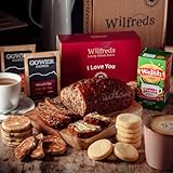 Wilfreds Welsh Afternoon Tea Hamper – Thank You & Birthday Gift Box with Bara Brith, Welsh Cakes, Shortbread, Tea & Coffee – Traditional Food Hamper for Women & Men (I Love You Sleeve)