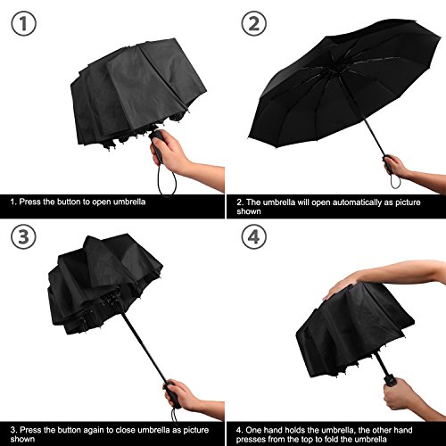 Travel Golf Automatic Umbrella Folding Strong Durable Windproof Rain Umbrellas #TOP5
