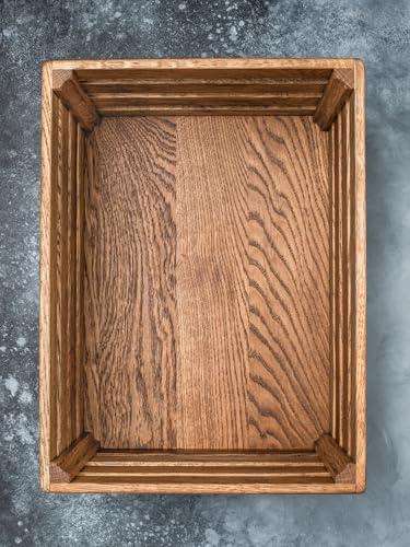 Image of Rustic Storage Bins and Fruit Desk Containers Wood Nesting Storage Box Rustic Wood Crate Table Organizer, 37X23X14 Cm, Brown